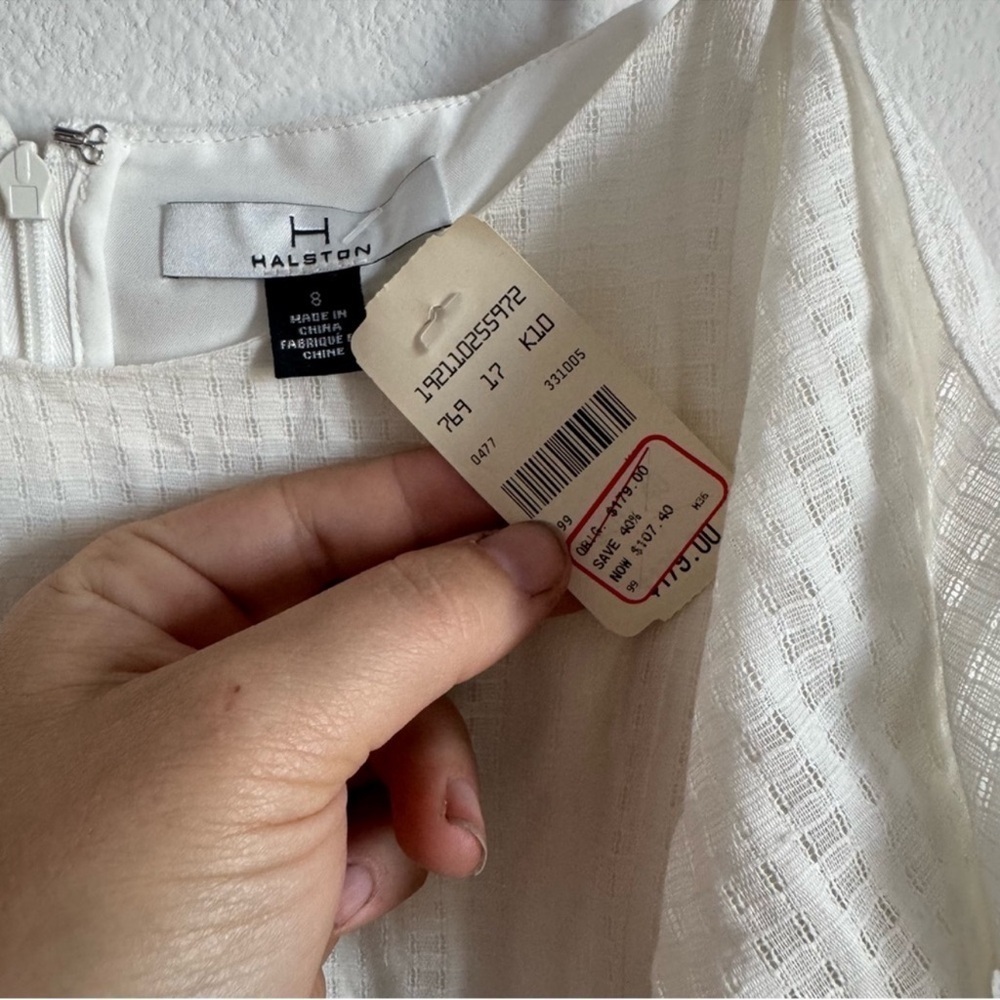 H by Halston‎ Cold Shoulder White Midi Dress Size: 8 - Picture 5 of 9